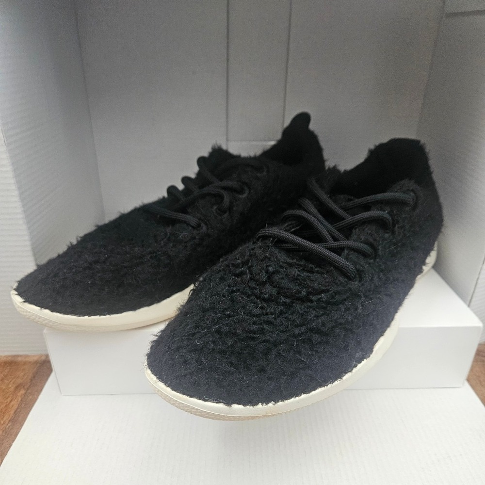 Allbirds Wool Runner Fluff Shoes Mens Black 13 Sherpa Fleece Running Sneakers